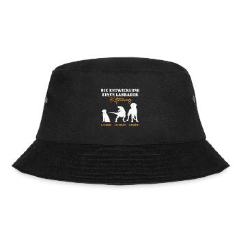 Labrador Hund DIE ENTWICKLUNG EINES LABRADORS - Bucket Hat - Schwarz - Vorne - Lela (165cm)