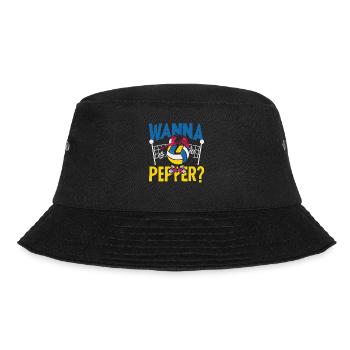 Lustiges Volleyball Geschenk - Bucket Hat - Schwarz - Vorne - Lela (165cm)