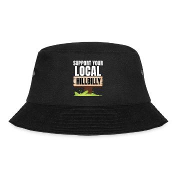 Unterstützen Sie Ihren lokalen Hillbilly - Bucket Hat - Schwarz - Vorne - Lela (165cm)