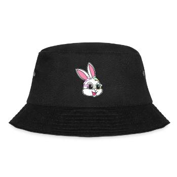 Ostern süßes Häschen Osterhase - Bucket Hat - Schwarz - Vorne - Lela (165cm)
