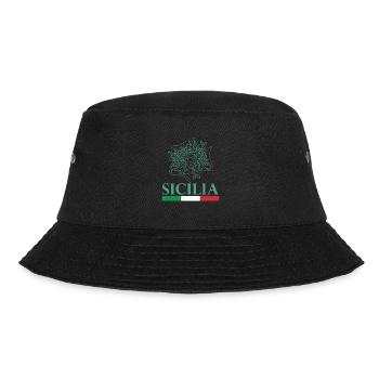 Sizilien Trinacria Region Italien Urlaub Catania - Bucket Hat - Schwarz - Vorne - Lela (165cm)