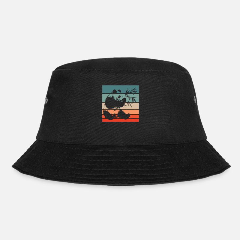 Panda Bear Japanese Giant Panda - Bucket Hat - black