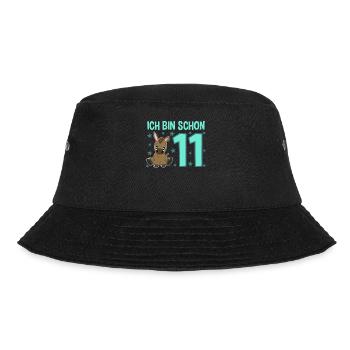 Elf Jahre Esel: Fröhlicher Geburtstagsstar - Bucket Hat - Schwarz - Vorne - Lela (165cm)