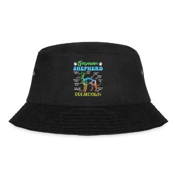 German Shepherd BREAKDOWN Lustiges Schäferhund - Bucket Hat - Schwarz - Vorne - Lela (165cm)