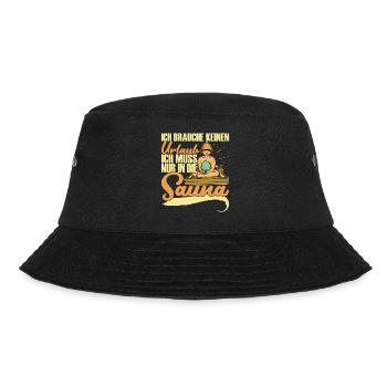 Ich brauche keine Urlaib Spa Sauna Massage - Bucket Hat - Schwarz - Vorne - Lela (165cm)