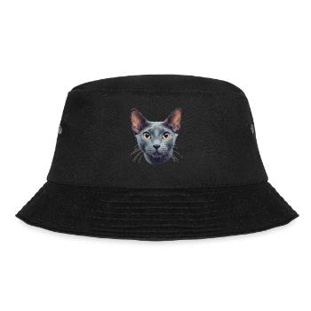 Russian Blue Cat Russisch Blau Katze - Bucket Hat - black - Front - Lela (165cm)