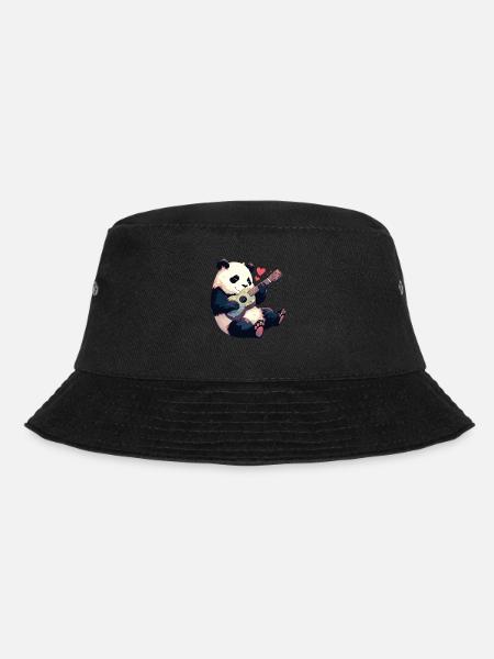Pandabär Ukulele Japanischer Riesenpanda - Bucket Hat - Schwarz