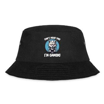 Can't Hear You I'm Gaming Wolf Video Games Gamer - Bucket Hat - black - Front - Lela (165cm)