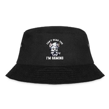 Can't Hear You I'm Gaming Wolf Video Games Gamer - Bucket Hat - black - Front - Lela (165cm)