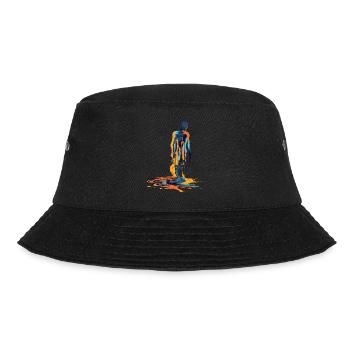 Farbexplosion Menschliche Silhouette - Bucket Hat - Schwarz - Vorne - Lela (165cm)