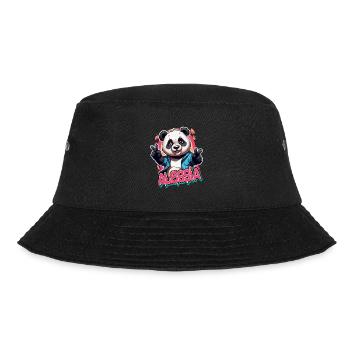 ALESSIA - Schöner Mädchen Name mit coolem Panda - Bucket Hat - Schwarz - Vorne - Lela (165cm)