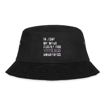 Vitiligo-Bewusstsein Im Juni tragen wir Lila - Bucket Hat - Schwarz - Vorne - Lela (165cm)