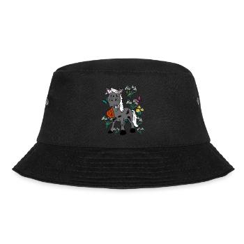 Horse Horses Spring Pony Gaul Ross Rider - Bucket Hat - black - Front - Lela (165cm)