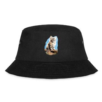 Siberian Cat Sibirische Katze - Bucket Hat - black - Front - Lela (165cm)