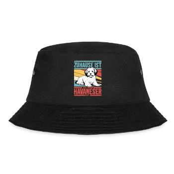 Zuhause ist wo mein Havaneser ist Hunde Mama Hund - Bucket Hat - Schwarz - Vorne - Lela (165cm)