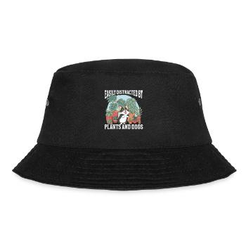 Gartenarbeit, Gärtner, Gartenbau, Pflanzen Hunde - Bucket Hat - Schwarz - Vorne - Lela (165cm)