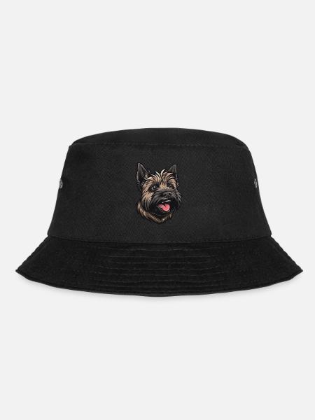 Cairn Terrier | Cartoon Artwork - Bucket Hat - Schwarz