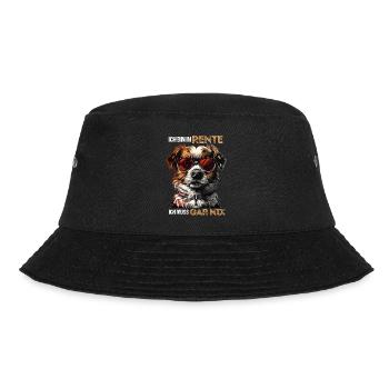 Ich bin in Rente ich muss garnix lustiges Hund Dog - Bucket Hat - Schwarz - Vorne - Lela (165cm)