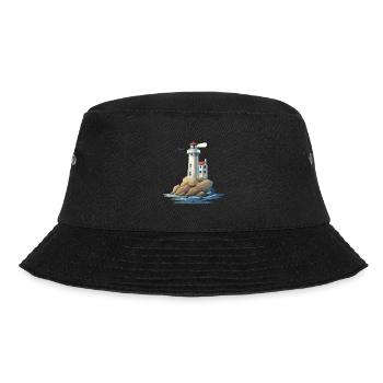 Leuchtturm An Der Felsigen Küste - Bucket Hat - Schwarz - Vorne - Lela (165cm)