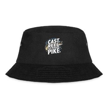 Nördlicher Hechtfischer Hecht Angelrute Hechtfisch - Bucket Hat - Schwarz - Vorne - Lela (165cm)