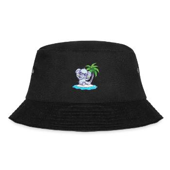 Elephant Summer Beach Vacation - Bucket Hat - black - Front - Lela (165cm)
