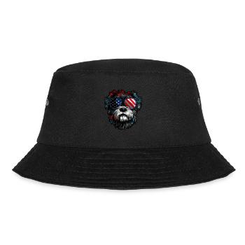 Shih Tzu with American Sunglasses - Bucket Hat - black - Front - Lela (165cm)