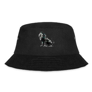 Futuristischer Kybernetischer Löwe - Bucket Hat - Schwarz - Vorne - Lela (165cm)