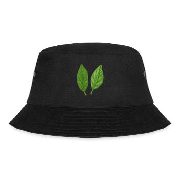 Zwei Basilikum Blätter Natur Pur - Bucket Hat - Schwarz - Vorne - Lela (165cm)
