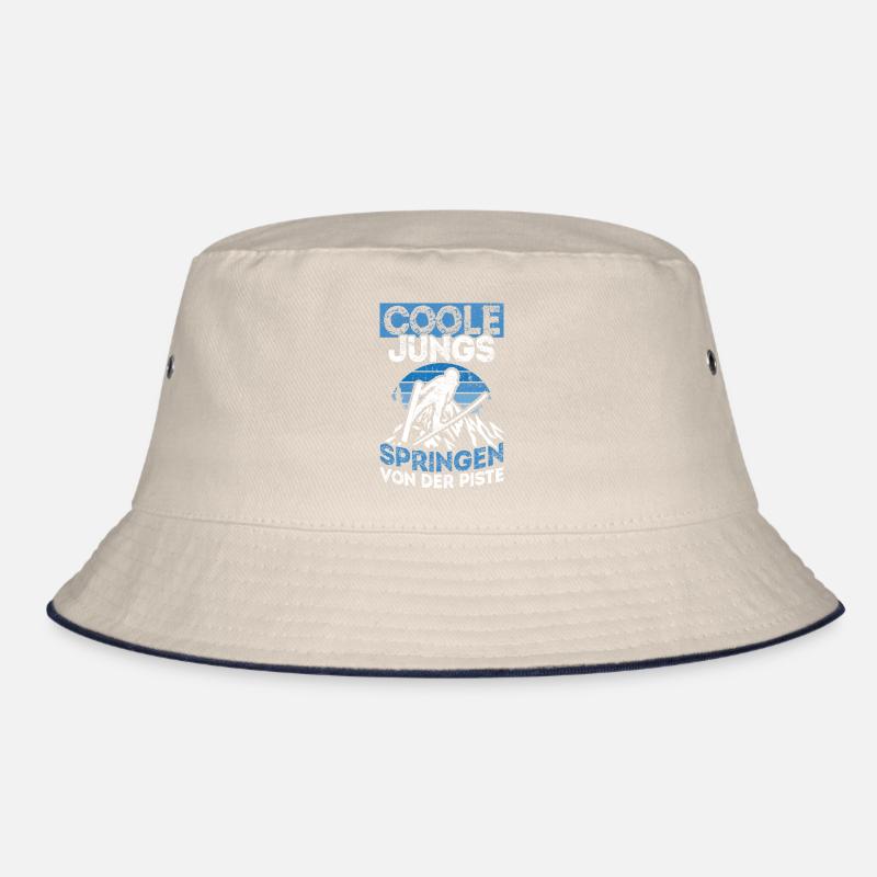Coole Jungs Springen Von Der Piste Skiurlaub Skisp Bucket Hat