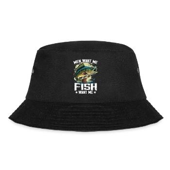 Men Want Me Fish Fear Me Tees Fishing - Bob - noir - Devant - Lela (165cm)