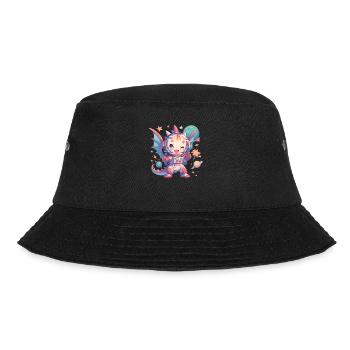 Dragon Astronaut Kawaii Dragon Kids - Bucket Hat - black - Front - Lela (165cm)