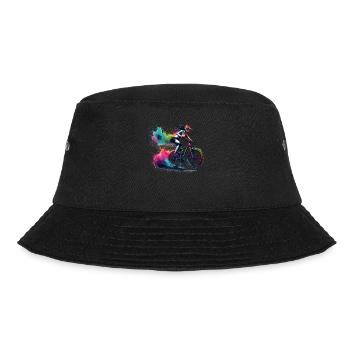 Colorful Cycling Cyclist Mountain Bike Cyclists - Bucket Hat - black - Front - Lela (165cm)