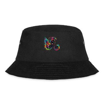 Colorful Cycling Cyclist Mountain Bike Cyclists - Bucket Hat - black - Front - Lela (165cm)