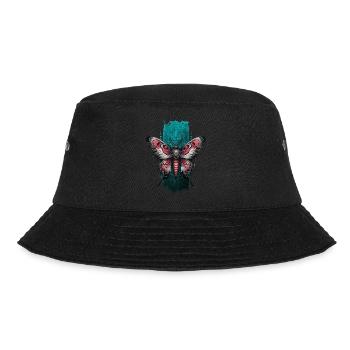 Majestätische Motte mit rot gefärbten Flügeln - Bucket Hat - Schwarz - Vorne - Lela (165cm)