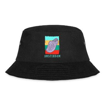 Niederlande Tourist Amsterdam Holzschuhe Schuhe - Bucket Hat - Schwarz - Vorne - Lela (165cm)