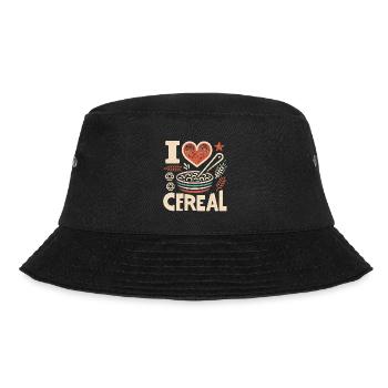 I Love Cereal 12 - Bucket Hat - Schwarz - Vorne - Lela (165cm)