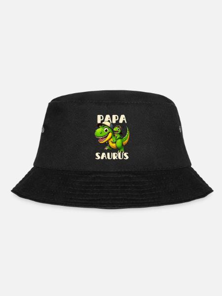 Papa Saurus Vatertag T-Rex Dinosaurier Familie - Bucket Hat - Schwarz