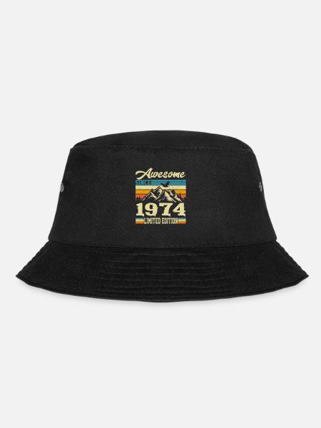 1974 Vintage Jahrgang Geburtstag Geschenk Retro - Bucket Hat - Schwarz