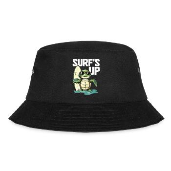 Surfen Schildkröte Surfer Geschenk - Bucket Hat - Schwarz - Vorne - Lela (165cm)