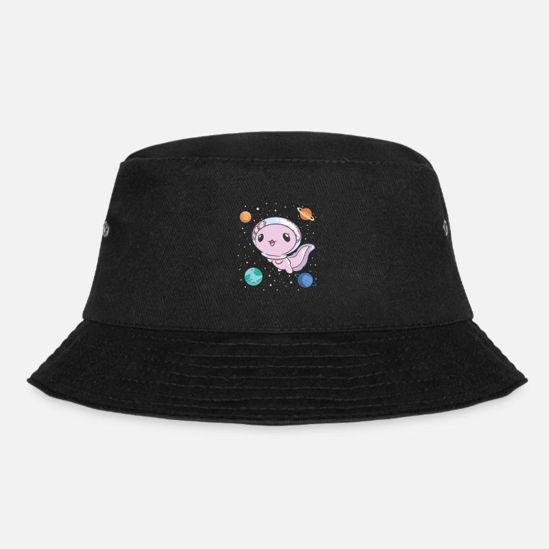 Lustiges Axolotl Weltraum - Bucket Hat - Schwarz