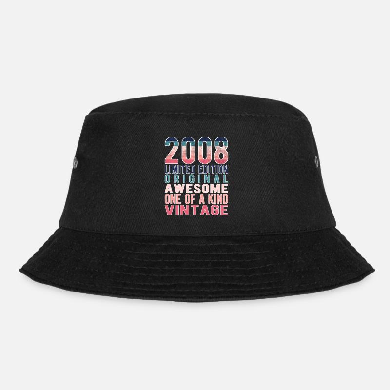 Limited Edition seit 2008 Geburtstag Vintage 2008 - Bucket Hat - Schwarz