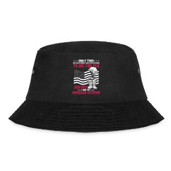 Only Two Die For You - Jesus Und Veteranen - Bucket Hat - Schwarz - Vorne - Lela (165cm)