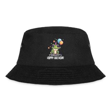 Frosch Happy Birthday Hoppy Birthday Cute Frog - Bucket Hat - Schwarz - Vorne - Lela (165cm)