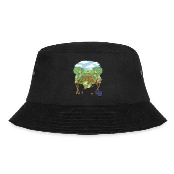 Frosch Gärtner Gartenarbeit Entspannung - Bucket Hat - Schwarz - Vorne - Lela (165cm)