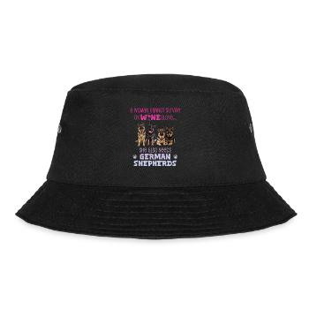 German Shepherd WOMAN CANNOT SURVIVE ON WINE - Bucket Hat - black - Front - Lela (165cm)