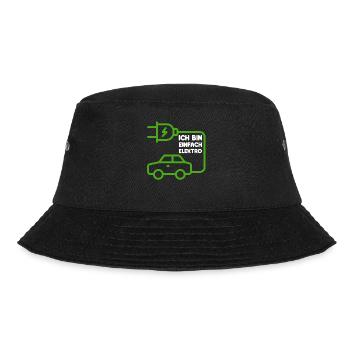 Ich bin einfach Elektro lustige Elektroauto Spruch - Bucket Hat - Schwarz - Vorne - Lela (165cm)