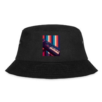 Keytar Keyboard Geschenk - Bucket Hat - Schwarz - Vorne - Lela (165cm)