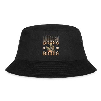 Buch Leseratte Bücherwurm - Bucket Hat - Schwarz - Vorne - Lela (165cm)