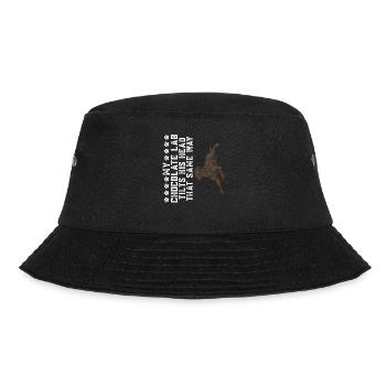 Schoko Brauner Labrador Retriever Hund - Bucket Hat - Schwarz - Vorne - Lela (165cm)