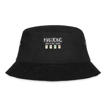 Mahjong Mah Jong Chinesisches Spiel Mah Jongg - Bucket Hat - Schwarz - Vorne - Lela (165cm)
